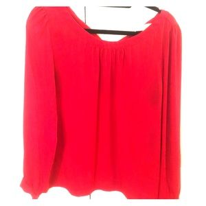 Loft Red Blouse with Bow in Back